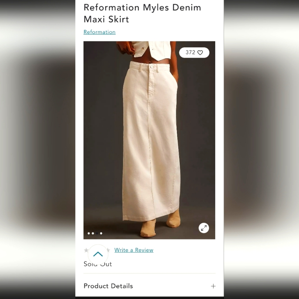 Reformation Myles denim maxi skirt